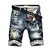 Produktbild Shorts Kurze Herren Hose Kurze Jeans Männer Vogue Mode Hot Mens Ripped Kurze Jeans Loch Bermuda Casual Cotton Cowboy Denim Shorts Männlich 34 Blau
