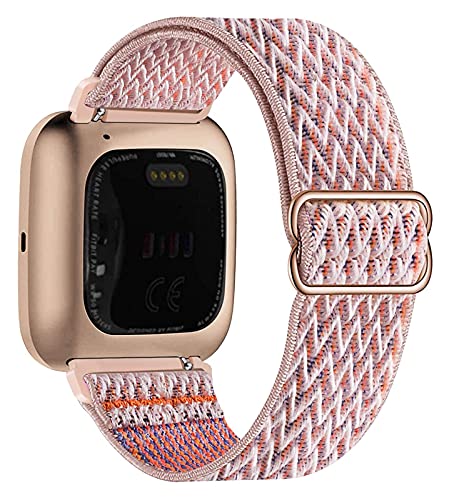 Bracelet élastique Fitbit Versa en tissu respirant et nylon réglable pour le sport