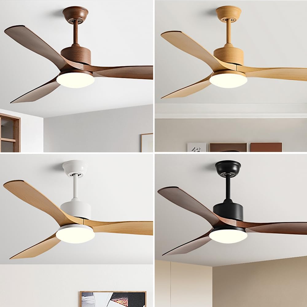 Flush Mount Ceiling Fans with Light with 3 Wood Blades Ceiling Pendant Lights Low Profile Ceiling Fan 6 Speed Reversible Quiet Ceiling Fans Lighting Indoor/Outdoor Patio Farmhouse Modern Ceiling Fan