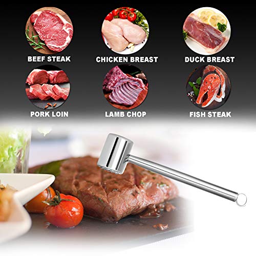 Meat Tenderizer, Meat Hammer of heavy Metal tool for Tenderizing Steak, Beef, Poultry, kitchen. Stainless steel material, Easy to clean, 100% Dishwasher Safe by DIMESHY. - Thumbnail 5