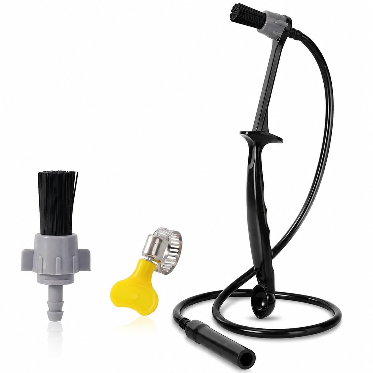 Coffee Machines Steam Cleaning Brush, Steam Wand Cleaning Tool with Scoop-Shaped End & 2Pcs Removable Heat-Resistant Brush Head for Espresso Machines