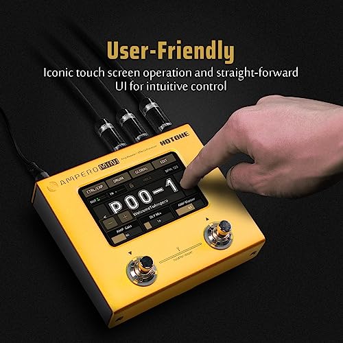 Image of Hotone Ampero Mini MP-50 MG Guitar Bass Amp Modeling IR Cabinets Simulation Multi Language Multi-Effects with Expression Pedal Stereo OTG USB Audio Interface (MARIGOLD)