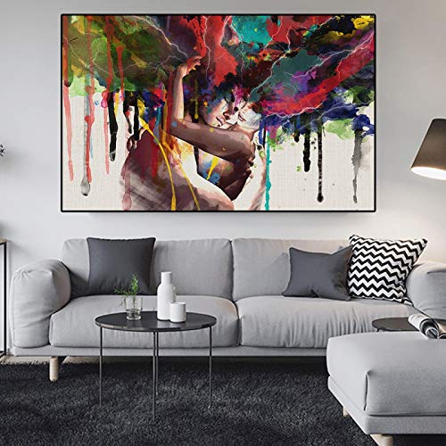 Impression sur toile abstraite embrasser affiche de décoration murale 40x60cm