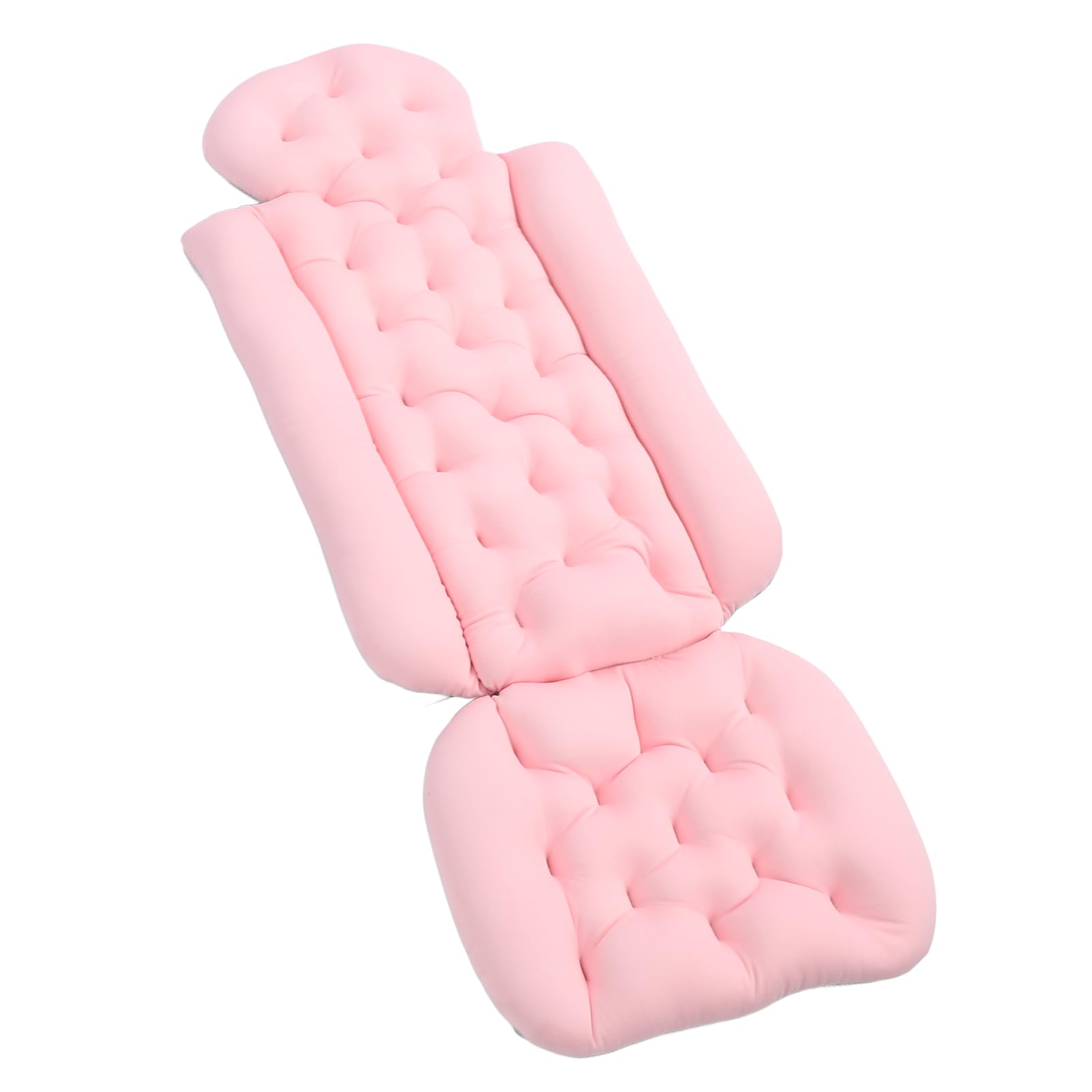 Almohada de baño para Todo el Cuerpo, cojín ergonómico para bañera con Ventosa, Almohada de SPA Larga Antideslizante Acolchada para el Apoyo de la Cabeza, el Cuello y los Hombros e (Rosada)