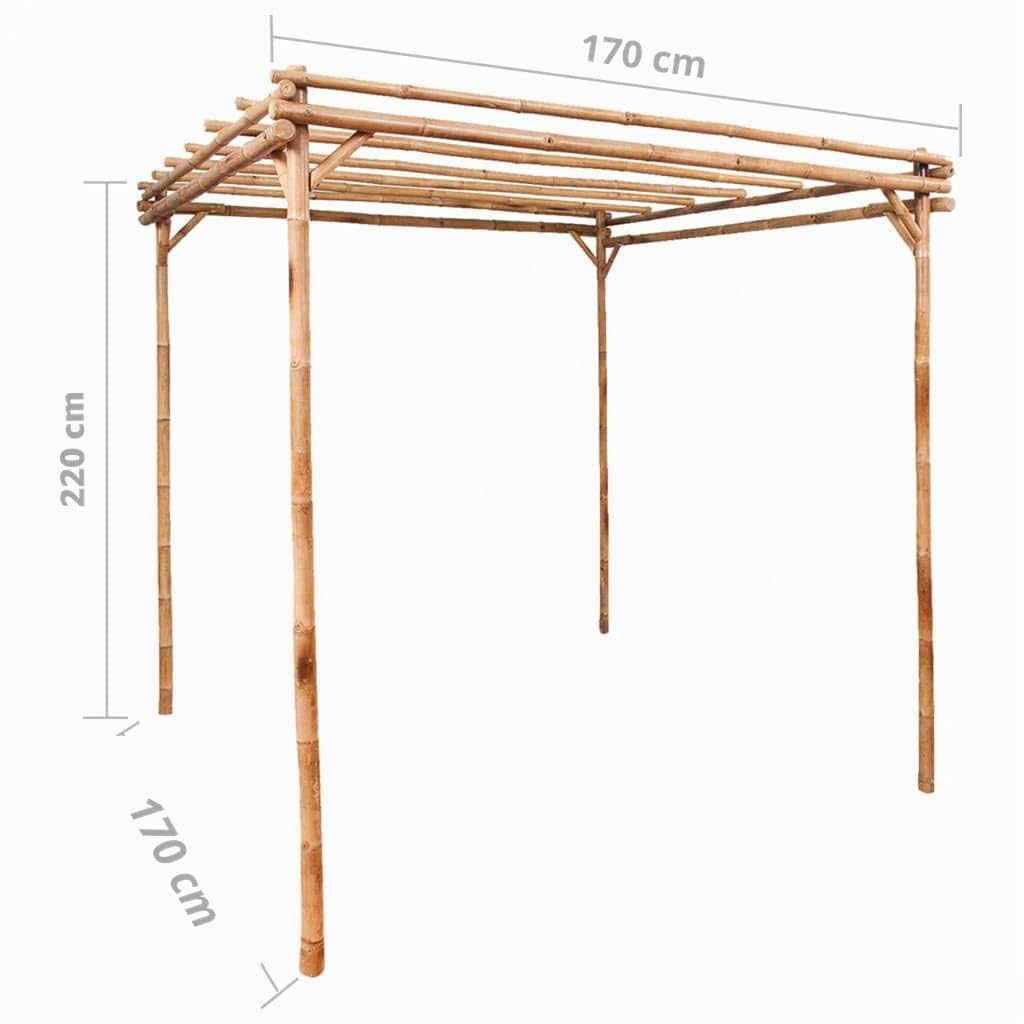 vidaXL Pergola Support pour Plantes Grimpantes Rosiers Patio Extérieur Arrière-Cour Robuste Durable Résistant Bambou 170x170x220 cm