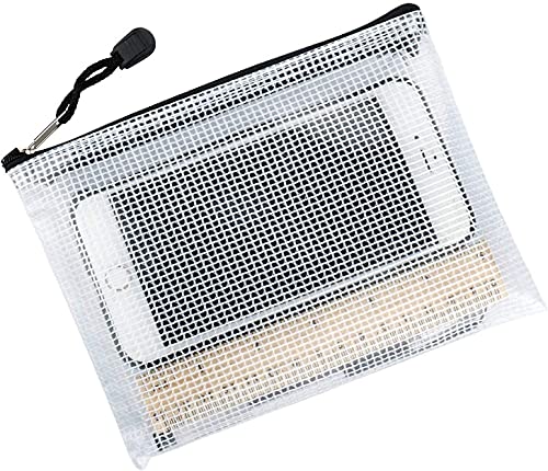 Oaimyy-18 Pcs,6"X 8",Plastic Mesh Zipper Pouch Document Folders Bag Zipper Zip File Folders For Office Supplies, Travel,Organizing Storage (6"X 8" Inch, Black) #TOP2