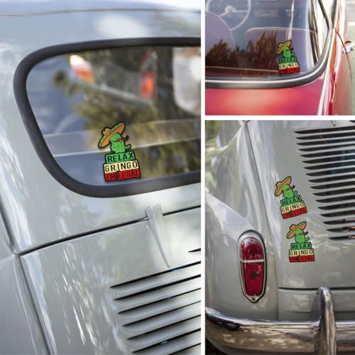 Image of 3 Pcs Relax Gringo Im Legal Sticker, Green, Vinyl, Modern, Square, Cartoon, Waterproof, UV Resistant, Removable, Fade Resistant, Stickers