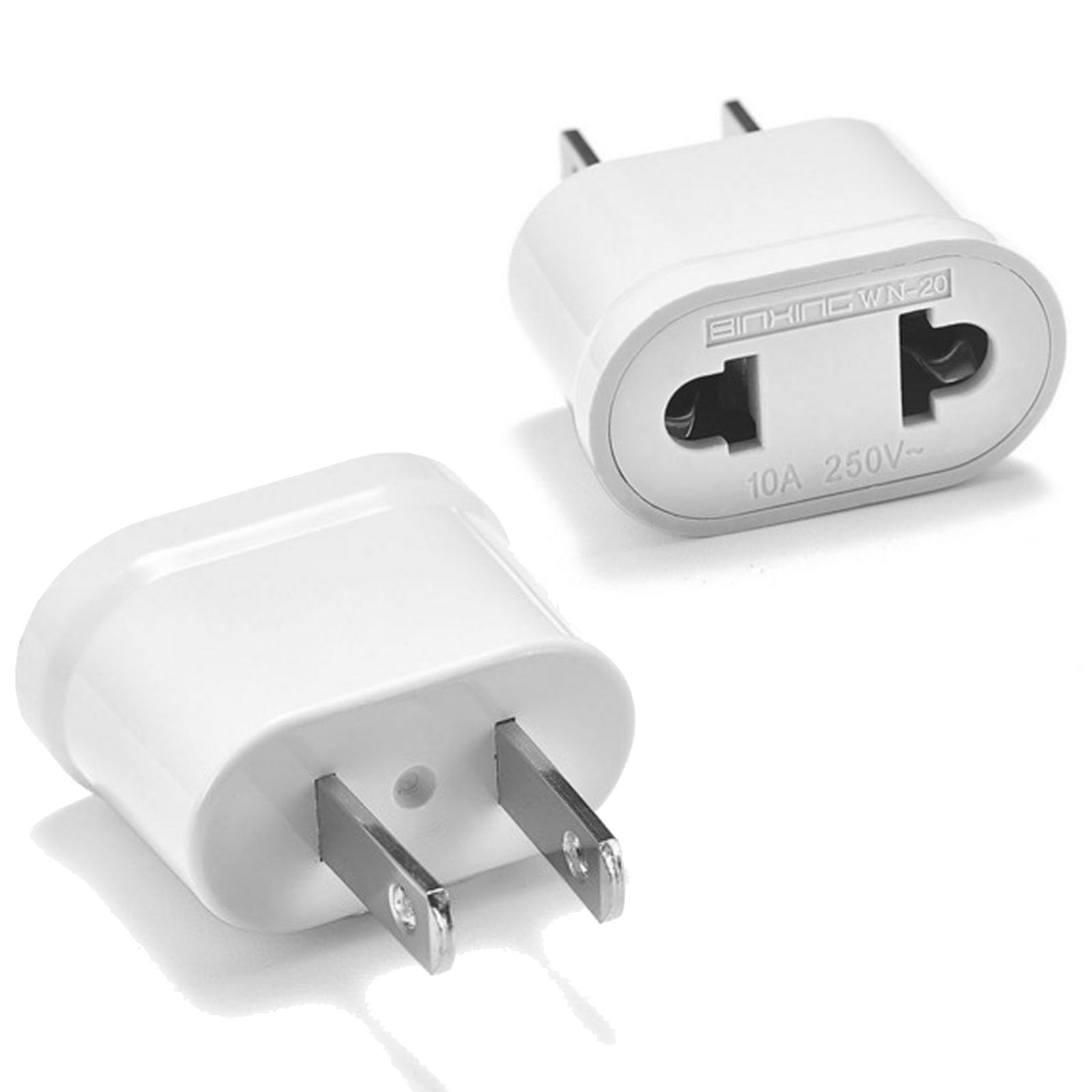 Amazon.co.jp: 変換プラグ 両足扁形円接地脚 小型で持ち運びに便利 海外旅行用 電源 コンバーター 250V10A 2個入り 米国、カナダ、 日本、ブラジル、フィリピン、タイなどの国と中国台湾使用可能 （ホワイト） : 家電＆カメラ