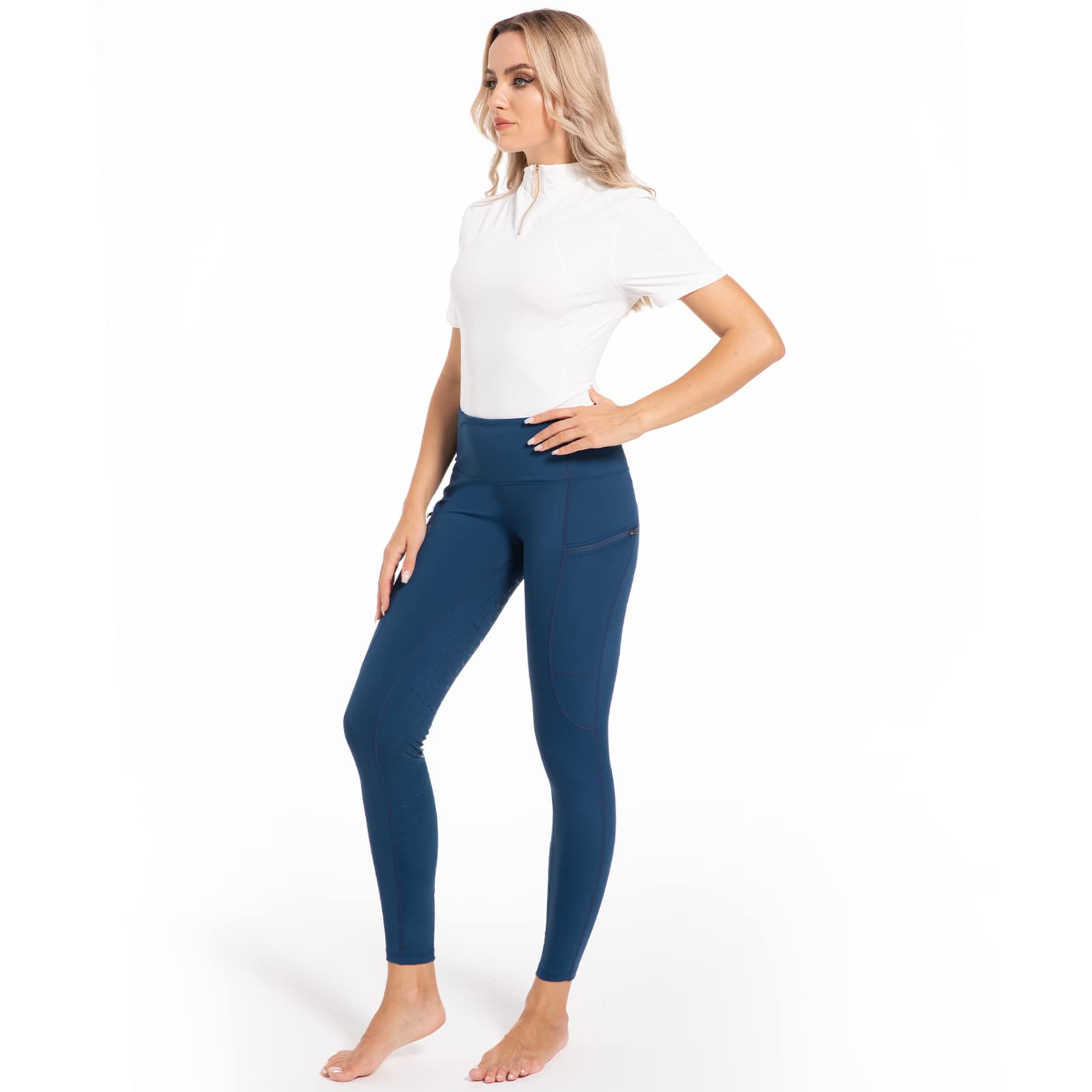Harrison Howard Pantaloni da equitazione da donna con impugnatura in silicone, leggings a vita alta