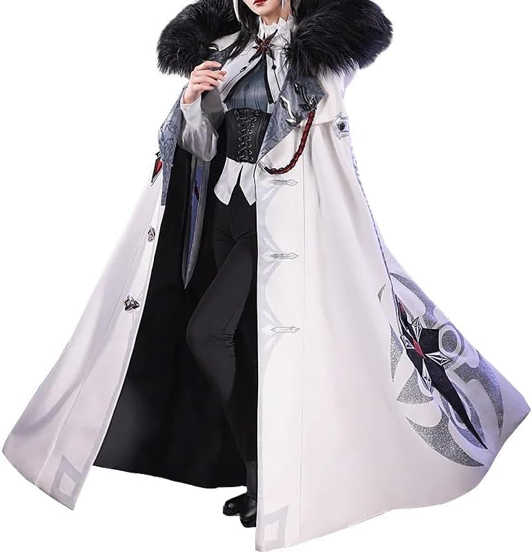 KIRA KIRA Game Genshin Impact Arlecchino Cosplay Costume Doki-SR Fatui Harbinger Arlecchino Cloak Halloween Outfits Small