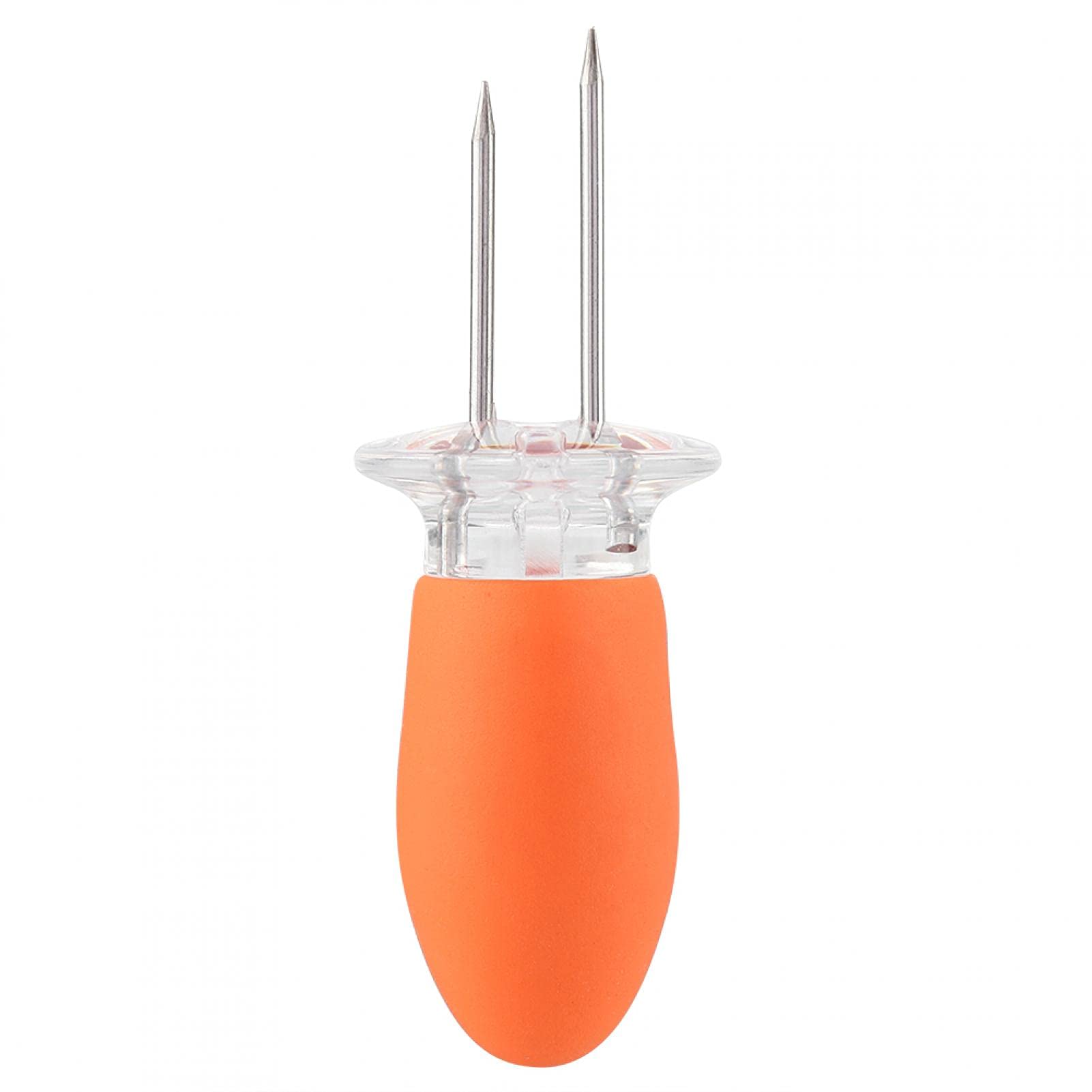 Corn on Cob Holders, 4 Sets (8pcs) Interlocking Corn Holders Corn on the Cob Skewers Stainless Steel Corn Fork BBQ Grill Food Prongs Skewers(Orange)