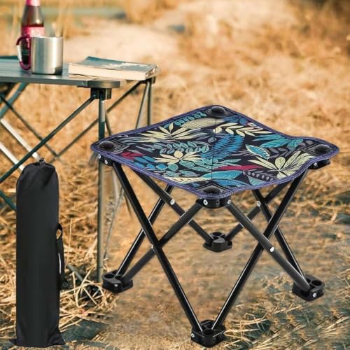Image of Folding Portable Camping Stool for Adults, Lightweight Collapsible Stool for Outdoor Footrest Fishing Hiking Gardening and Beach with Carry Bag