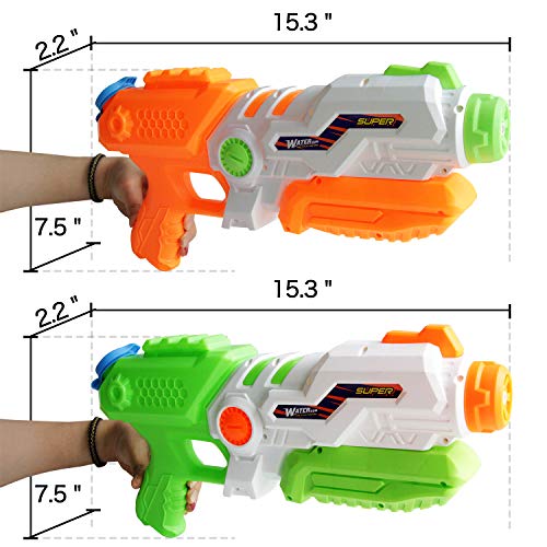 ToyerBee Water Gun, 2 Pack Squirt Guns for Kids, 1200CC High Capacity& 35 Feet Long Shooting Range Water Blasters, Water Toys for Kids& Adult