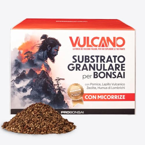 Vulcano – Substrato Granular para Bonsai | 5L | Drenaje perfecto y raíces saludables | Mezcla de suelo con pumice, lava roca, zeolita, humus y micorrizas | Ready to Use