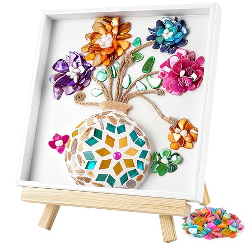 Joyclub DIY Vase Mosaic Painting Kit Mosaic Kits for Adults and Kids with Vase Flower Creativity Handmade Arts and Crafts Mosaic Making Projects Supplies Christmas Gifts Home Room Decor Cloi