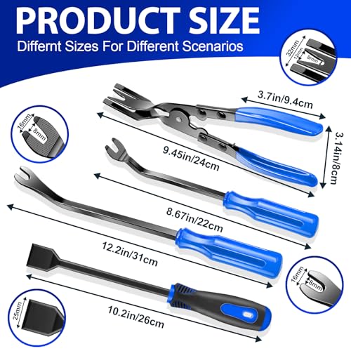 Image of Keze 17 Pcs Hook and Pick Set Auto Trim Removal Tool Kit,Clip Plier Remover Tool Gasket Scraper Telescoping Magnetic Pickup Tool for Automotive Repair and Car Body Door Panel Fastener Removal