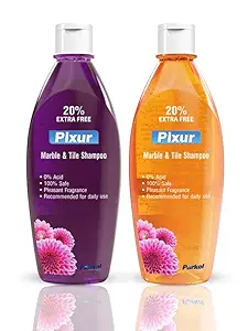 pixur Marble and Tile Shampoo Floor Cleaner for Home, Kitchen, Bathroom (Orange and Deo Fresh) -Combo Pack of 2 Pieces x 600 ml