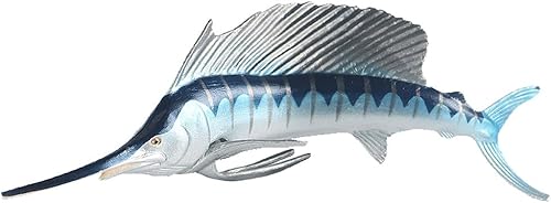 Figuras de animales de plástico realista pez espada animales marinos proyecto de ciencia modelo de acción, juguetes educativos de aprendizaje,