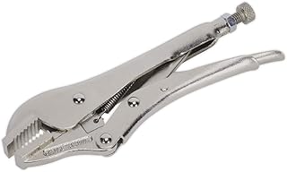 Sealey AK6822 185 mm Locking Pliers Straight Jaws 0-30 mm Capacity, Silver