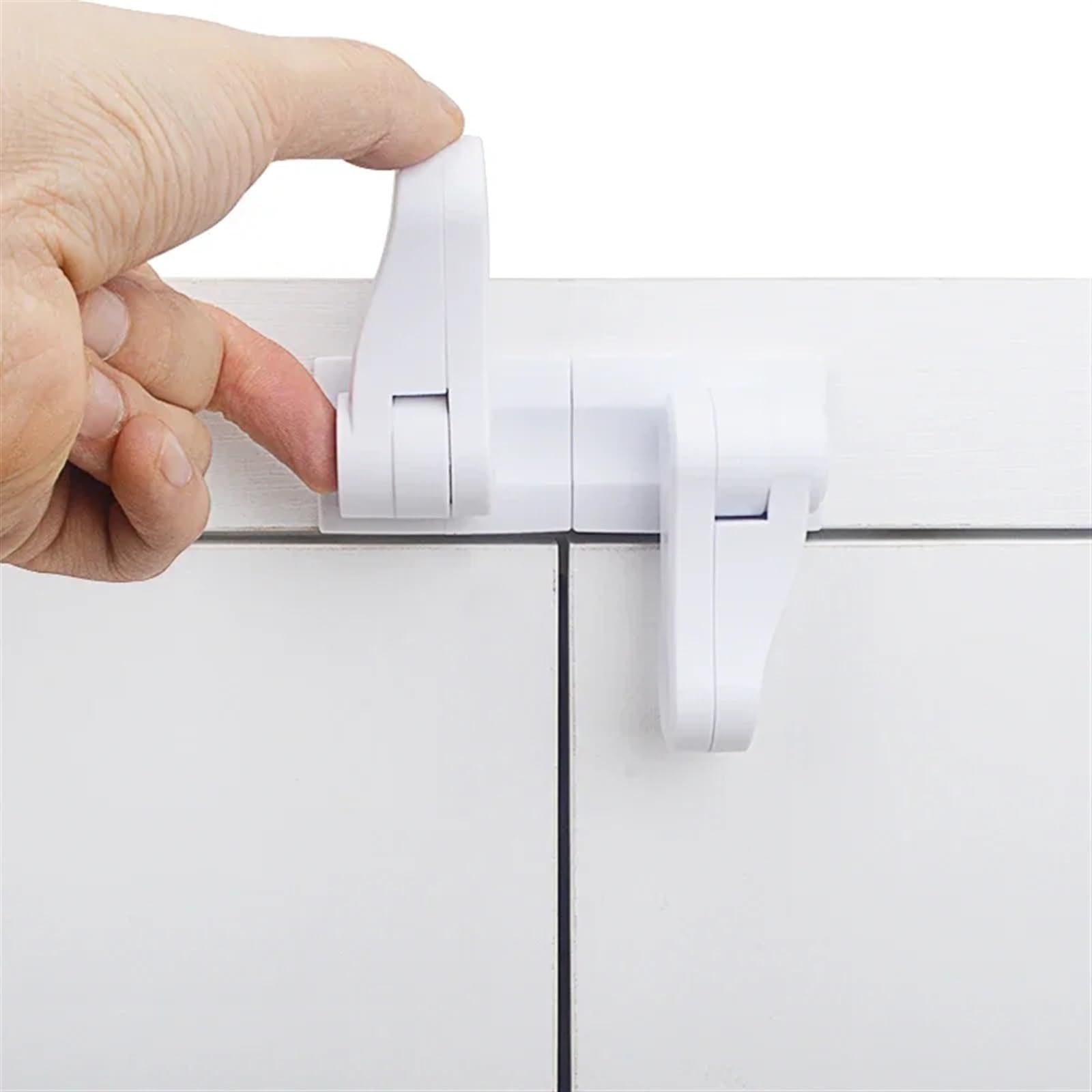 Blocca Porta 3 pezzi di protezione di sicurezza serratura for armadietto serratura a leva for porta in viscosa punzonatura anti-clip for serratura for cassetto attrezzatura di sicurezza(3pcs white)