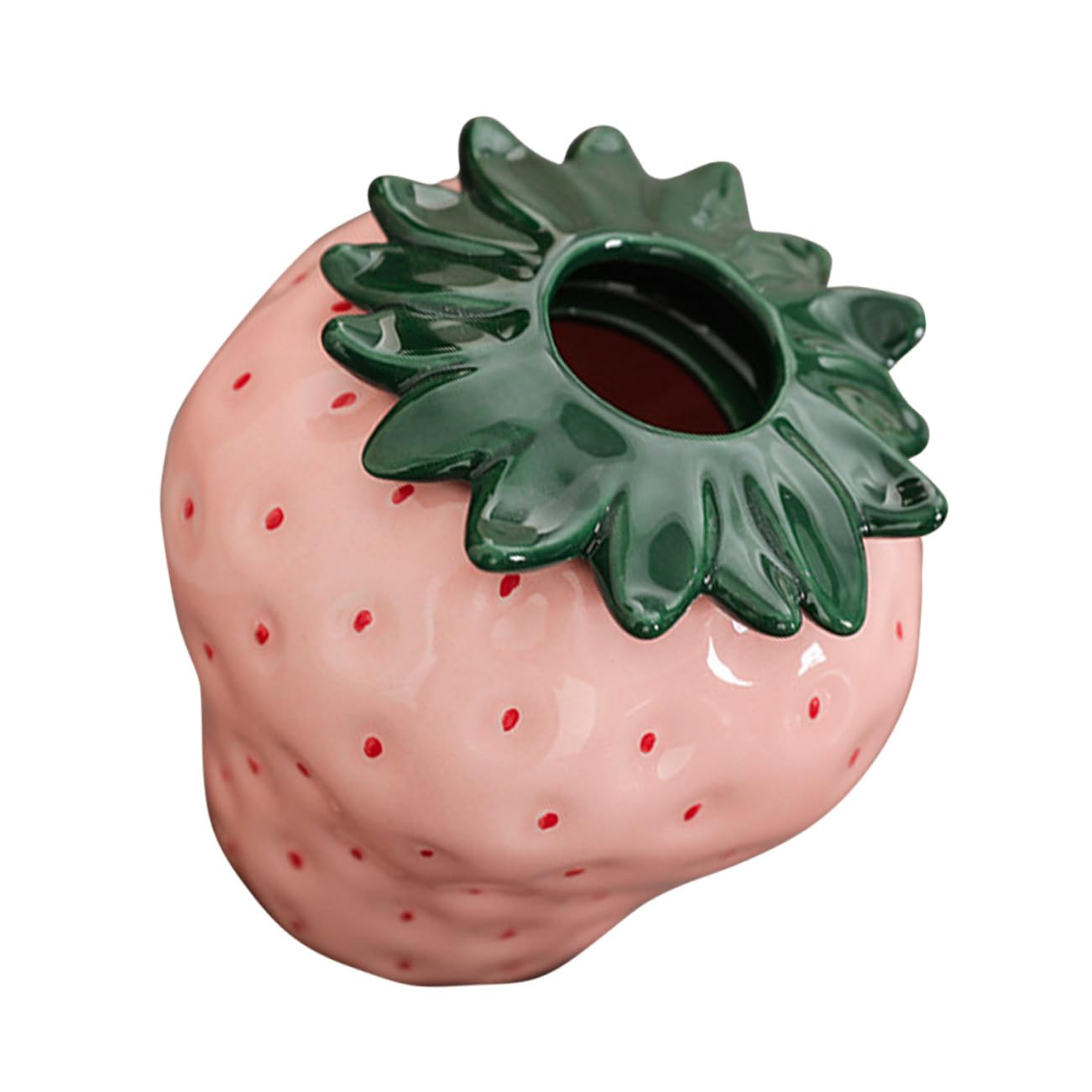 Vase aux fraises Cabilock en céramique rose pour décoration intérieure