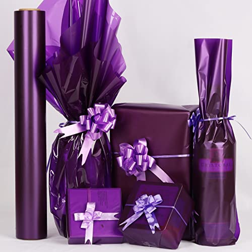 CMFYHM Rolo de celofane violeta, colorido para violoncelo, 86 cm de largura x 30 m de comprimento, p