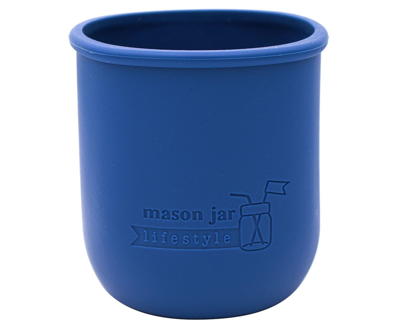 Regular Mouth Pint 16oz Silicone Sleeves/Jackets for Protecting Ball, Kerr, Canning Jars by Mason Jar Lifestyle (2, Deep Blue)
