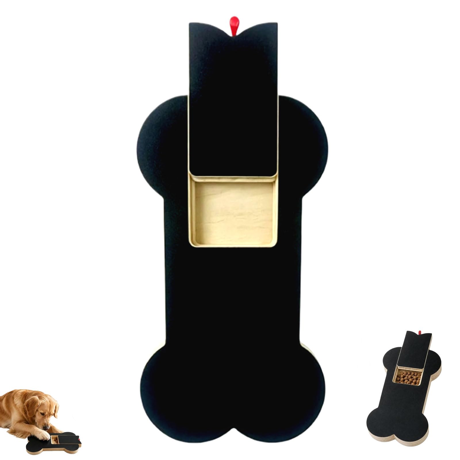 Dog Nail Scratching Board with Treat Dispenser, Bone Shaped Nail File Pad