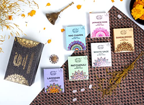 Raajsee RJ CONES Natural Incense Cones,6 Pack Mixed Scents Gift Pack 15 Pc Each thumb #1