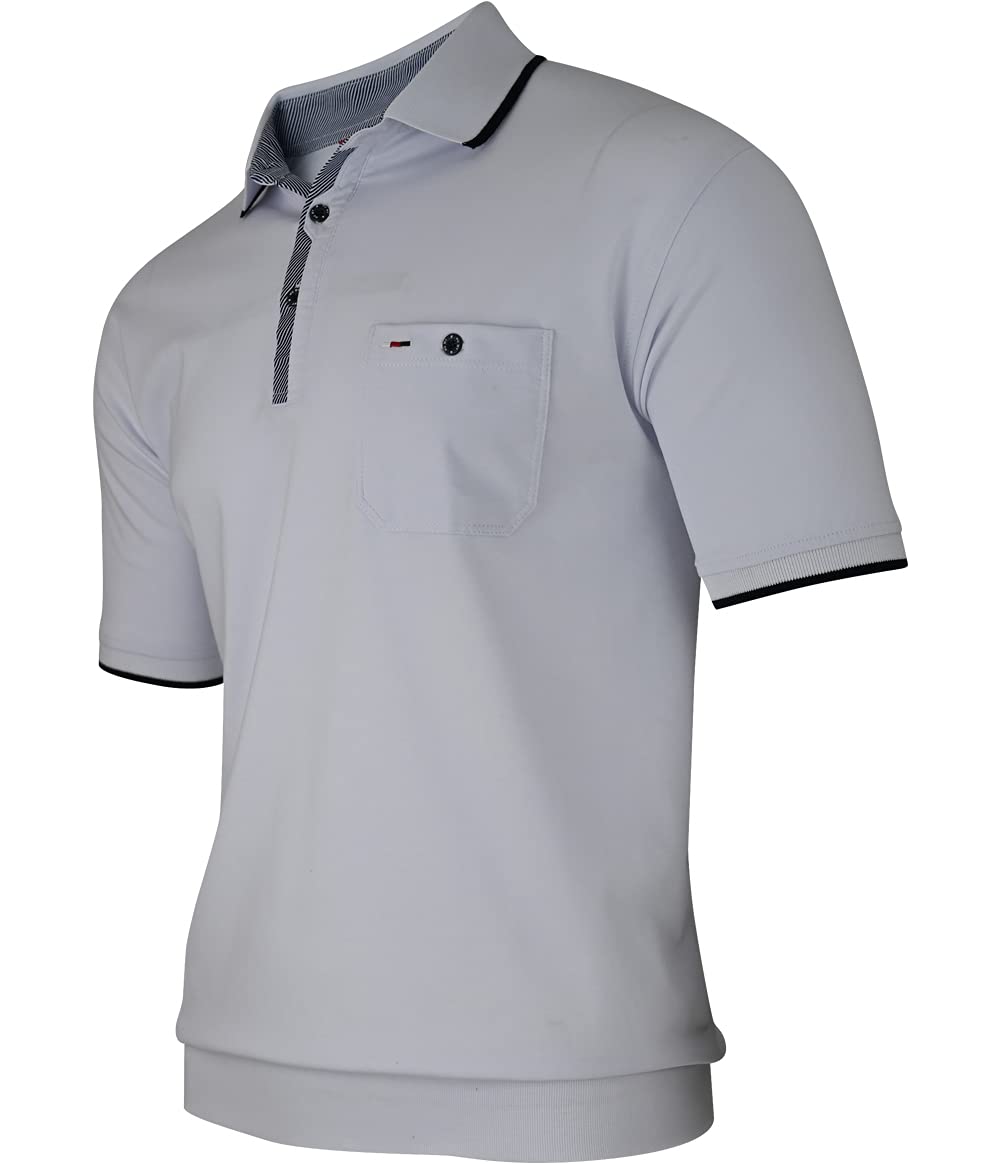 Soltice Men's Short Sleeve Polo Shirts, Checked Collar Shirt, Striped Polo Shirts, Blouson Shirts Made of Cotton Mix (M to 3XL)