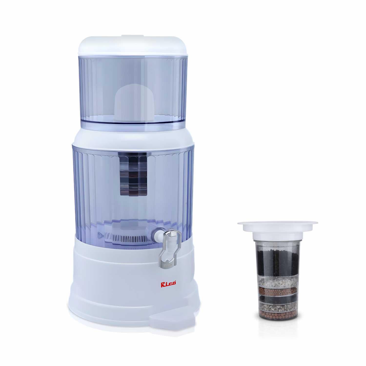 Rico Water Purifier | Non Electric | 1 Year Free Replacement Warranty | Japanese Purification Mineral Technology | Gravity Based Water Purification| Large Size | 20 Ltr | Unbreakable Body (B01268RPLK) Amazon Price History, Amazon Price Tracker