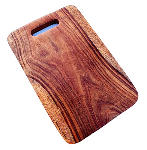 Image of The Artist Cottage Wooden Chopping, Cutting, Slicing Board for Kitchen | Single Piece Rosewood (Sheesham) Reversible Standard, Eco-Friendly & Hygienic - Small, Style-2 (Natural Finish, 12 x 8 inches)