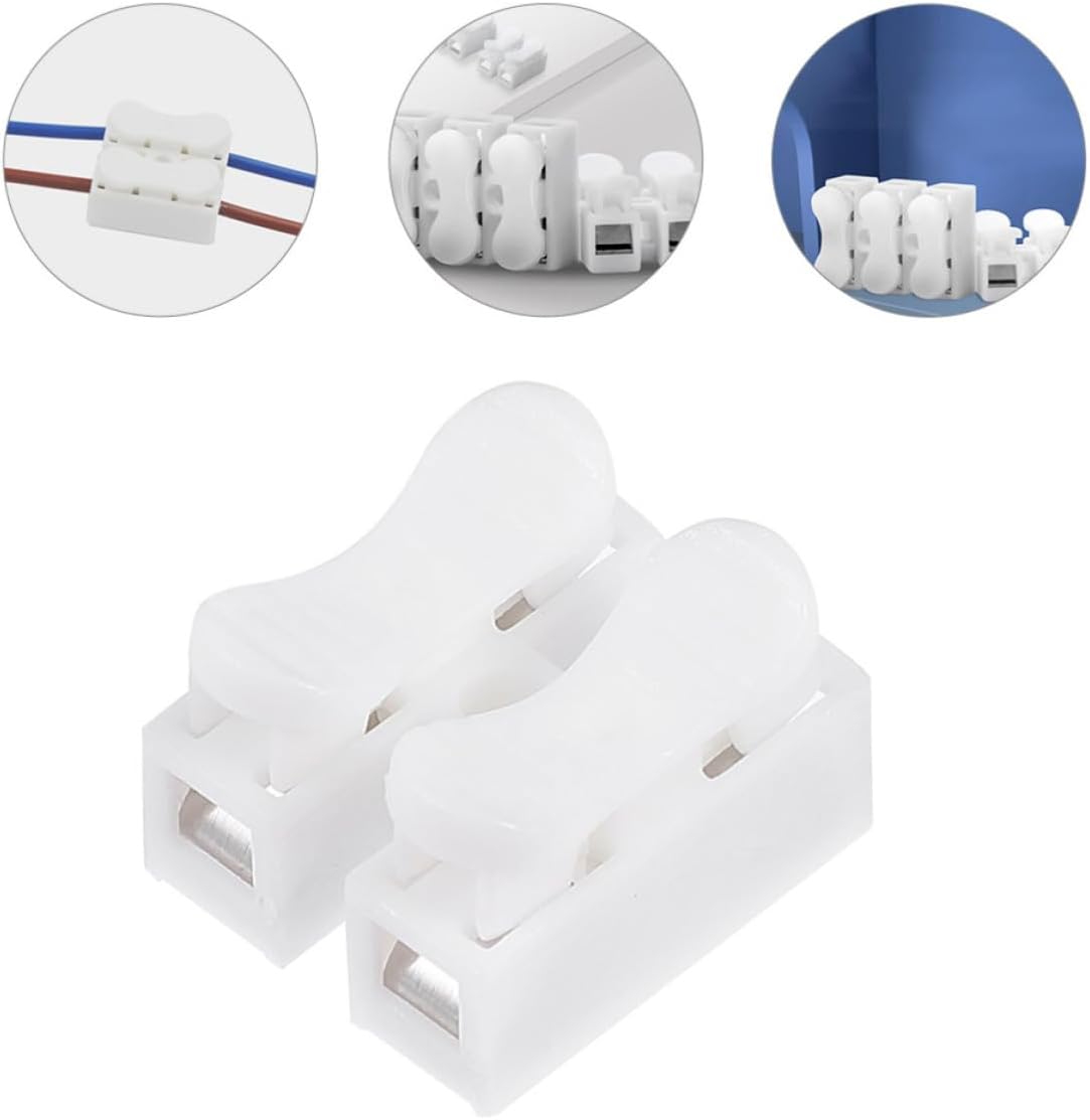 100pcs Ch-2 Spring Quick Connector Wire Terminal Block for Lighting