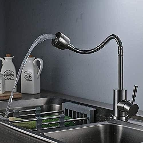 Kitchen Taps Kitchen Faucet Faucet Stainless Steel Kitchen Sink Faucet Single Lever 2-Way Mixing Faucet 360 Degree Rotating Spout
