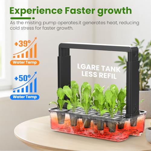 Hopegarden Indoor Garden Hydroponics Growing System: 15 Pods Plant Germination Kit Herb Vegetable Growth Lamp Countertop with LED Grow Light - Hydrophonic Planter Grower Harvest Lettuce - Image 4