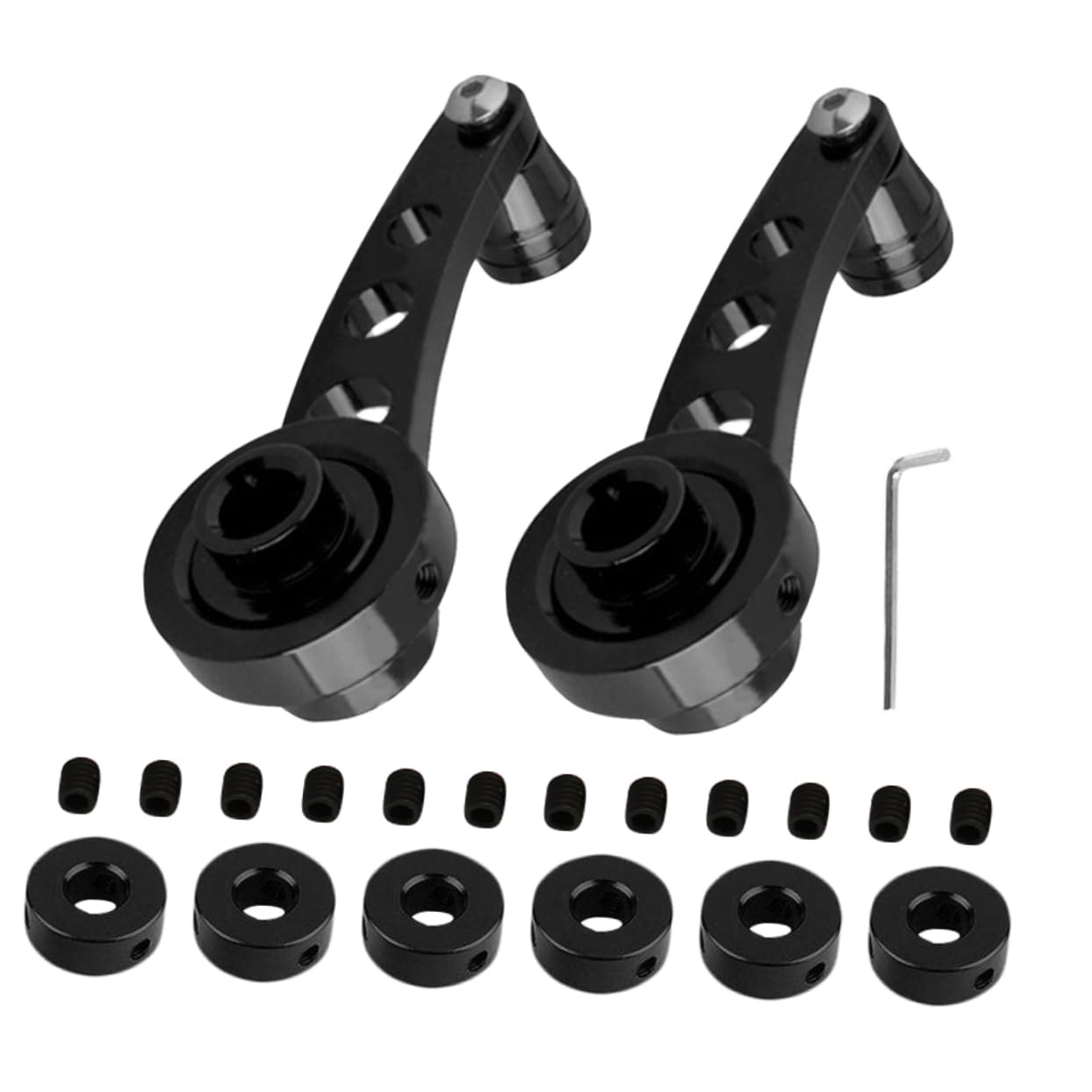 Zerodeko Manivelle de Fenêtre 4 Pièces en Alliage D’aluminium Noir