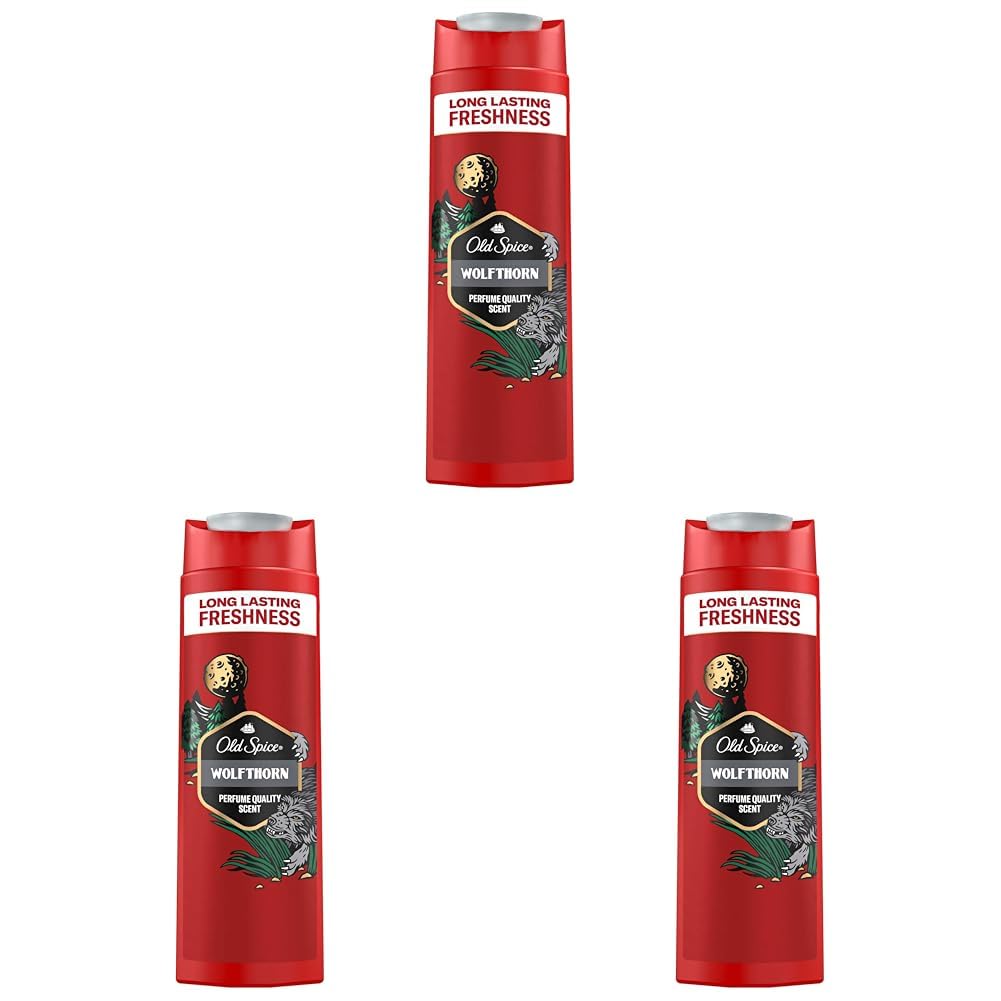 Old Spice Wolfthorn Erkekler İçin Duş Jeli ve Şampuan 400 ml 3lü paket