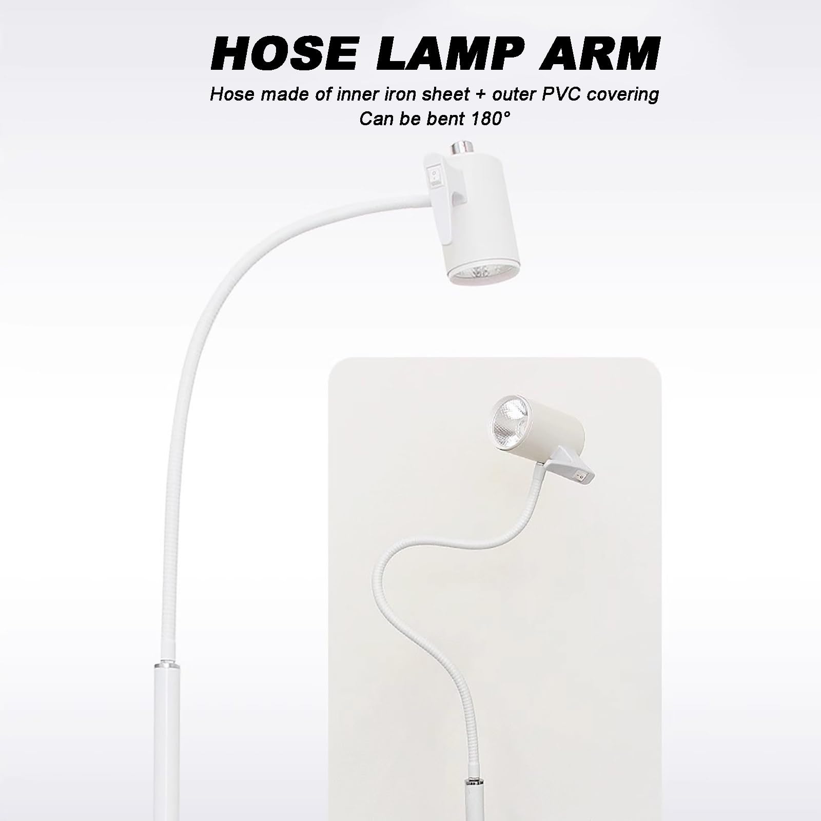 Lámpara de Examen Quirúrgico LED de 12 W, Lámpara Cirugía Menor Móvil con Lámpara de Cuello de Cisne Flexible, para Ginecología, Oftalmología, Luz de Tatuaje