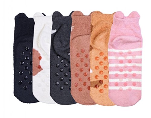 I&S 6 Pairs Women's Cozy Slipper Socks Fuzzy Sock Multi Color Warm Butter Soft3