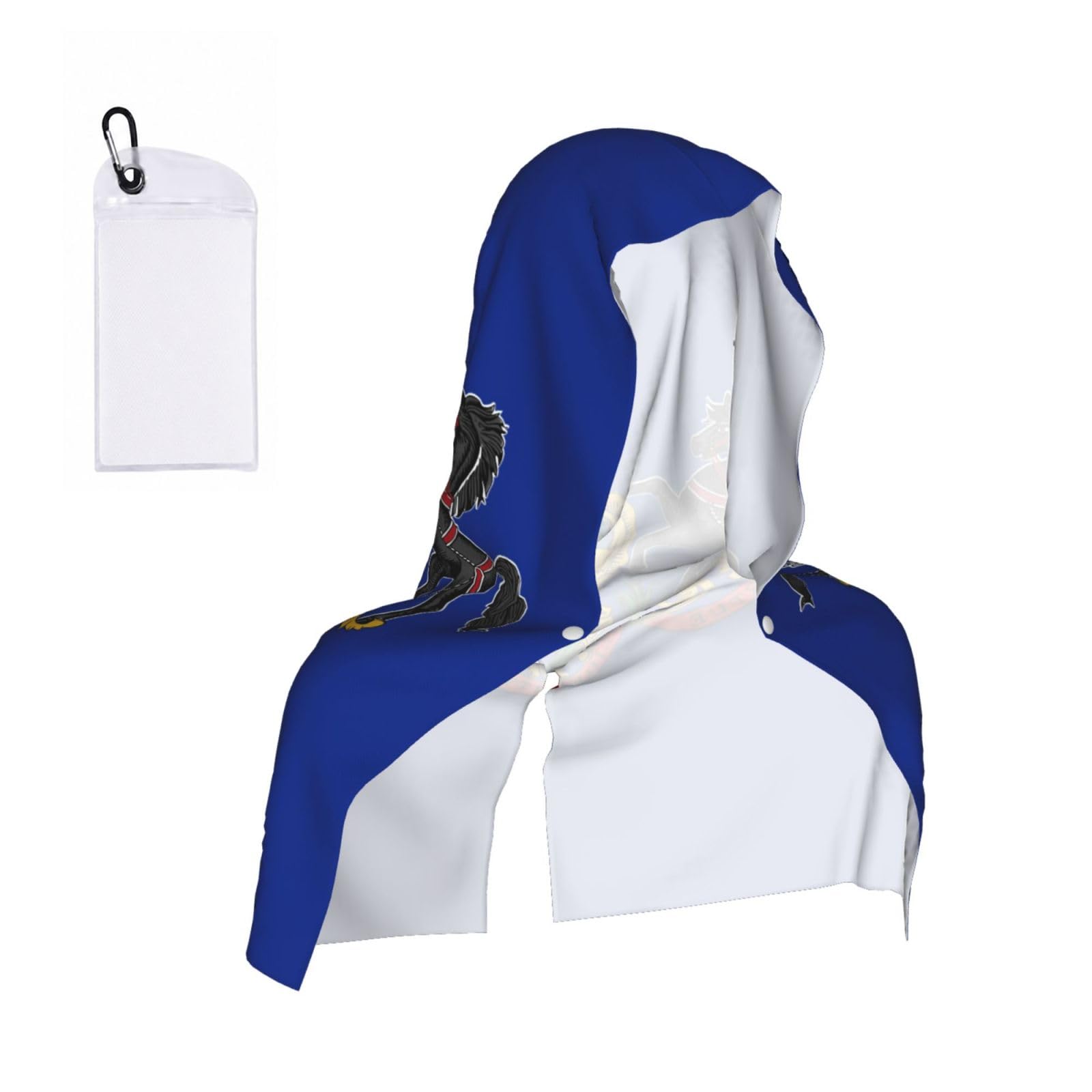 DUWAA Pennsylvania State Flag Print Cooling Hooded Sports Towel, 30×60cm Quick Drying Summer Cool Head Wrap For Neck And Face