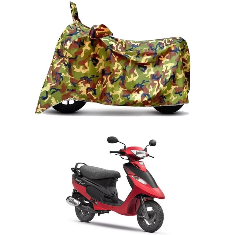 Image of Waterproof 100% PVC Coated Full Bike Scooty Two Wheeler Body Cover Compatible for TVS Scooty Pep+ /UV-Rays /Heat Protection /Birds Dropping /Scratchproof /Dust Proof s[6X6 Jungle Print]