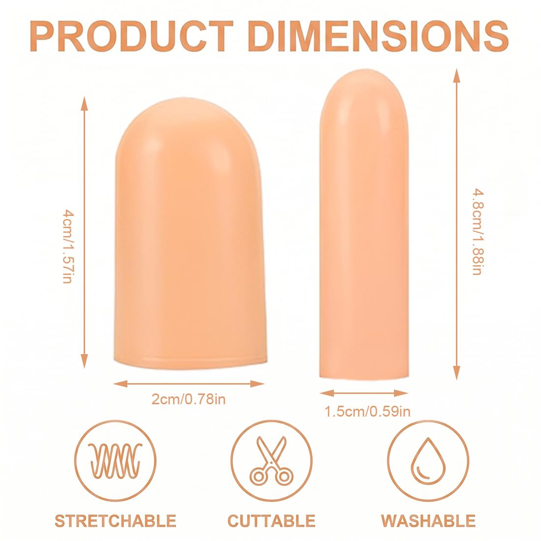 GXGM 20 Pièces protège doigt en silicone, Protection du pouce, Protection du bout des doigts Imperméables, des doigts en cas de blessure des mains, Convient au pouce(Couleur chair)