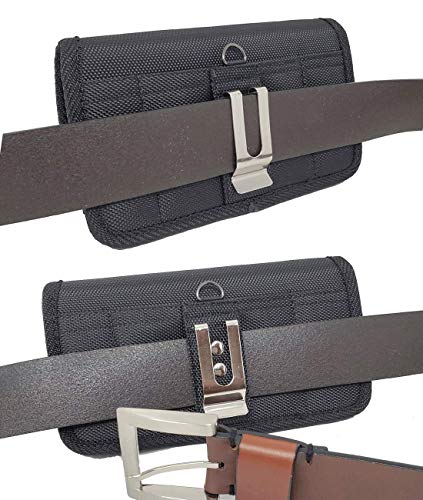 Aiscell Sideways Rugged Nylon Belt Clip Holster Pouch For Galaxy S23, S22 ,S21,A10E,J3 ,J3V , J2 , J2 Pure , J2 Core ,S10E ,Express Prime 3, Amp Prime 3, Canvas Case Fits With Protective Cover Case On #TOP5
