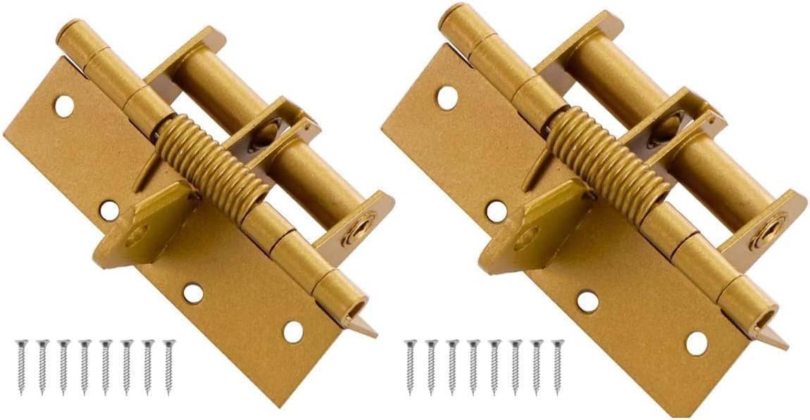 MVM Enterprise 3 in 1 Automatically Door Hinge Lock, 90° Automatic Self-Closing Door Multi-Function Hinges with Screws for Gate Kitchen Cabinets Closet Wooden Fences Stainless Steel 1