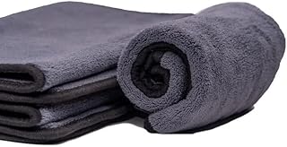 Microfiber Car Towels - Premium Microfiber Towels Scratch Free - Strong Water Absorption Car Towels for Car, Trucks, Boats, Home Cleaning with Pack of 3 (12” x24”) – Grey Colored