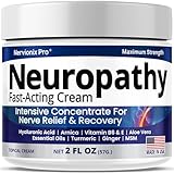Neuropathy Nerve Relief Cream – Maximum Strength for Feet Hands Legs Toes Back – Natural Ingredients Arnica, Vitamin B6, Aloe Vera, MSM – Fast-Acting Soothing Relief – Made in USA – 2 Oz
