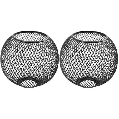Image of Cabilock Set of 2 Hollow Out Metal Lamp Shades 3.5X3.5X2.75 Inches Drum Light Covers for Ceiling Light Fixtures Decorative Lighting Accessories