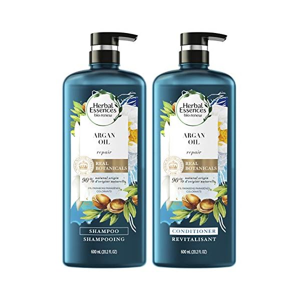 Herbal Essences Shampoo and Conditioner Set Repairing Argan Oil of Morocco with Natural Source Ingredients, Color Safe, BioRenew, 20.2 Fl Oz, 2 Count