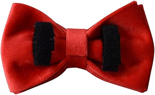 Miniatura 5 de Collar de perro Bowtie de terciopelo, con hebilla de metal desmontable, suave, cómodo, ajustable, para perros pequeños, medianos y grandes (talla
