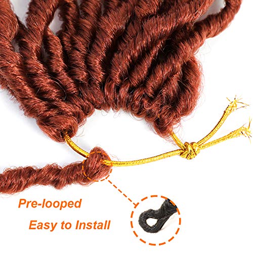 Sambraid 24 Inch 7 Packs New Soft Locs Crochet Hair For Black Women, Make For Natural Butterfly Locks Style Crochet Hair, Ginger Red Curly And Pre -Looped Faux Locs Crochet Hair (24 Inch, 7Packs, 350#) #TOP3